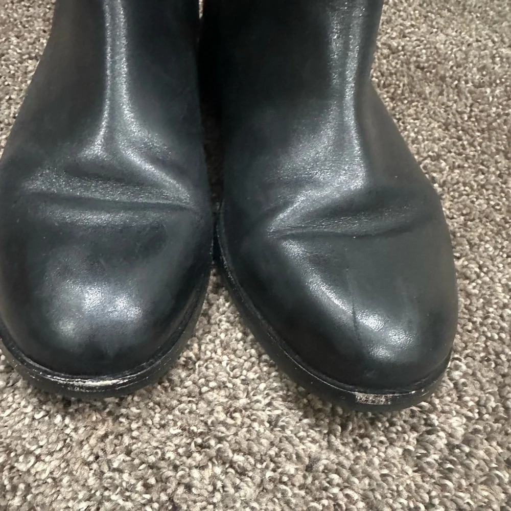 Kate Spade Rayna Black Leather Scallop Knee-High Riding Boots Size 6